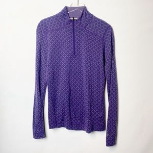 Smartwool 250 Base Layer 1/4 zip Purple Pullover Large